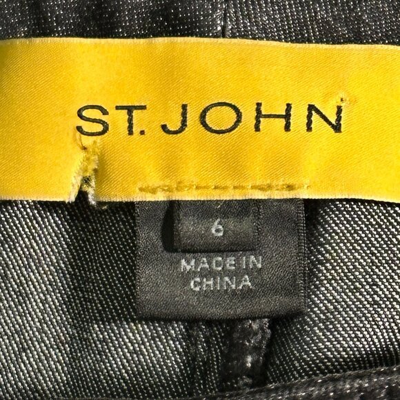 ST. JOHN YELLOW LABEL Black Denim Jeans Zippers Sz 6 - Picture 2 of 12